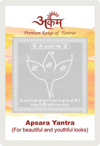 Picture of Arkam Apsara Yantra with lamination - Silver Plated Copper (For beautiful and youthful looks) - (2 x 2 inches, Silver)