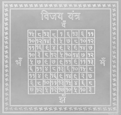Picture of ARKAM Vijaya Yantra - Silver Plated Copper (For Victory) - (6 x 6 inches, Silver)