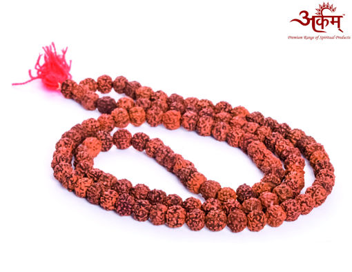 Picture of Arkam Rudraksha Mala/ 100% Natural Rudraksha Mala/ Original Rudraksha mala (Size: 9mm, Beads: 108+1) with Gaumukhi