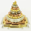 Picture of Arkam Meru Shri Yantra - Brass with Gold, Silver & Copper Polish - for Success, Wealth & Prosperity (7.5 x 7.5 x 6.5 cm Shree Yantra)