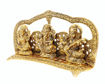 Picture of ARKAM Lakshmi Ganesh Saraswati Idol/ Laxmi Ganesh Saraswati Murti/ Lakshmi Ganesha Saraswati Statue (Size: 5 x 9.5 x 2.5 inches, Color: Antique Golden)