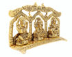 Picture of ARKAM Lakshmi Ganesh Saraswati Idol/ Laxmi Ganesh Saraswati Murti/ Lakshmi Ganesha Saraswati Statue (Size: 6 x 9.5 x 2.75 inches, Color: Antique Golden)