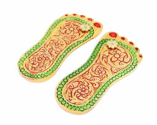 Picture of ARKAM Charan Paduka /Lakshmiji Charan / Lakshmi Feet /Metal Charan Paduka (Size: 4.5 inches)