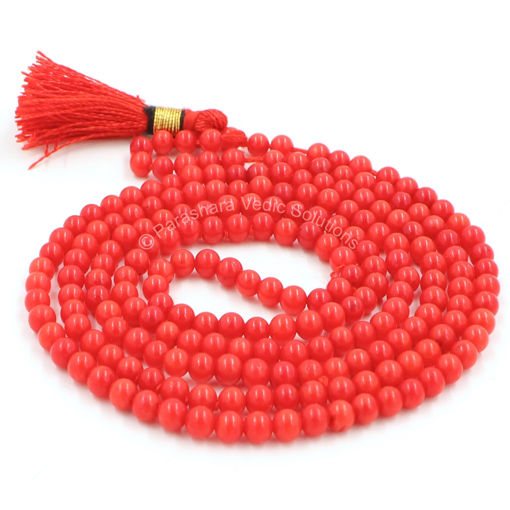 Picture of Arkam Coral Mala/ Original Red Coral Rosary/ Red Coral Mala Original/ Moonga Mala/ Pure Moonga Mala/ Moonga Mala Original (Size: 3mm, Length: 24 inches)