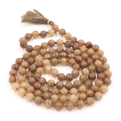 Picture of ARKAM Brown Hakik Mala/ Brown Agate Mala/ Brown Hakeek Mala/ Brown Stone Mala  (Size: 8mm, Length: 40 inches, Beads: 108+1)