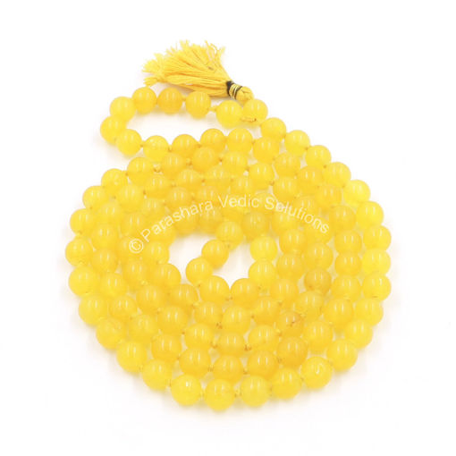 Picture of ARKAM Yellow Hakik Mala/ Yellow Agate Mala/ Yellow Hakeek Mala/ Yellow Stone Mala (Size: 8mm, Length: 40 inches, Beads: 108+1)