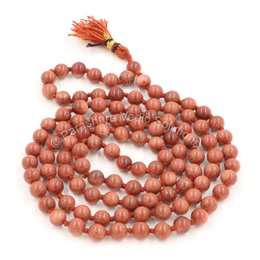 Picture of Arkam Sunstone Mala/ Sun Star Mala/ Sun Sitara Mala/ Sun Stone Mala Original (Size: 6mm, Length: 30 inches, Beads: 108+1)