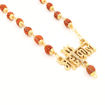 Picture of Arkam Mahakal Trishul Pendant and Rudraksha Mala Gold plated Brass/  Rudraksh Mala with Gold Metal Capping/ Fancy Rudraksh Mala for Men and women/ Stylish Rudraksha mala Yellow Cap/ Rudraksh Mala 10mm Original (Size: 10mm, Length: 24 inches)