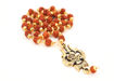Picture of Arkam Shiv Trishul Pendant and Rudraksha Mala Gold plated Brass/  Rudraksh Mala with Gold Metal Capping/ Fancy Rudraksh Mala for Men and women/ Stylish Rudraksha mala Yellow Cap/ Rudraksh Mala 10mm Original (Size: 10mm, Length: 24 inches)
