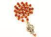 Picture of Arkam Shiv Trishul Pendant and Rudraksha Mala Gold plated Brass/  Rudraksh Mala with Gold Metal Capping/ Fancy Rudraksh Mala for Men and women/ Stylish Rudraksha mala Yellow Cap/ Rudraksh Mala 10mm Original (Size: 10mm, Length: 24 inches)