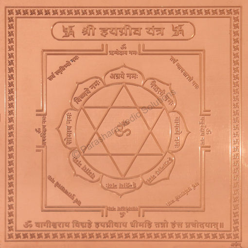 Picture of Arkam Hayagriva Yantra / Haygreeva Yantra - Copper - (4 x 4 inches, Brown)