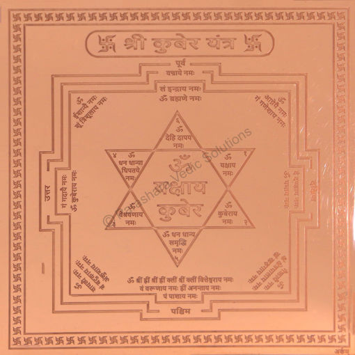 Picture of ARKAM Kuber Yantra / Kuber Yantra - Copper - (4 x 4 inches, Brown)