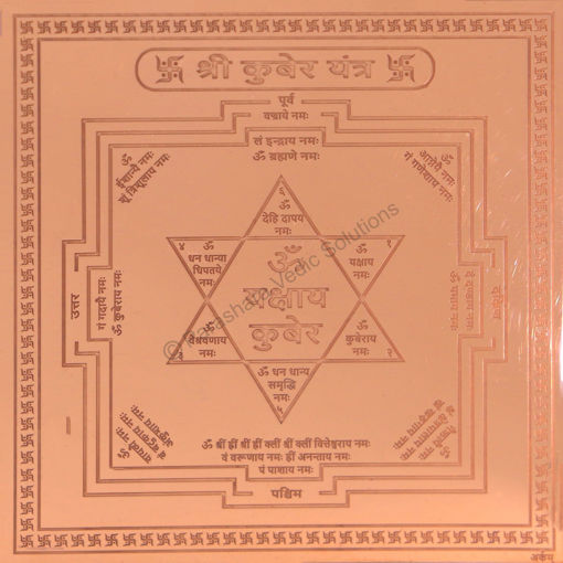 Picture of Arkam Kuber Yantra / Kuber Yantra - Copper - (4 x 4 inches, Brown)