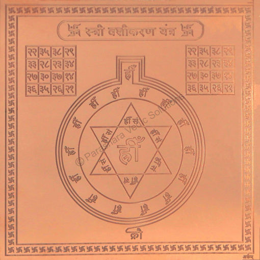 Picture of Arkam Vasheekaran (Stree) Yantra / Vashikaran Stree Yantra - Copper - (4 x 4 inches, Brown)