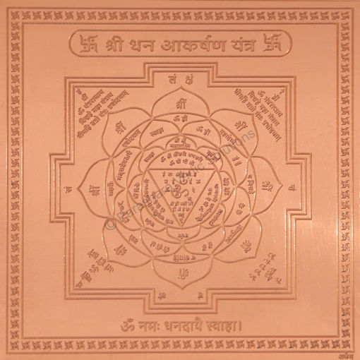 Picture of Arkam Dhan Akarshan Yantra - Copper - (6 x 6 inches, Brown)