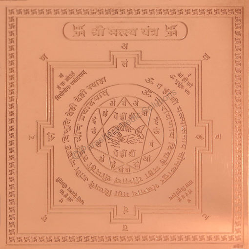 Picture of Arkam Matsya Yantra / Matsya Yantra - Copper - (6 x 6 inches, Brown)