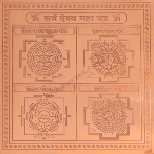 Picture of Arkam Sarva Aikya Maha Yantra - Copper - (4 x 4 inches, Brown)