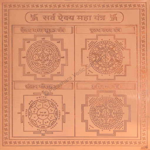 Picture of Arkam Sarva Aikya Maha Yantra - Copper - (6 x 6 inches, Brown)