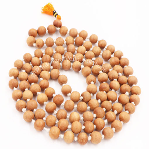 Picture of Arkam White Sandalwood Mala/ Natural Sandalwood Rosary/ Sandalwood Mala Original/ Chandan Mala/ Pure Chandan Mala/ Chandan Mala Original (Size: 10mm, Length: 38 inches, Beads: 108+1)