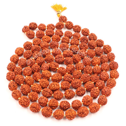 Picture of Arkam Rudraksha Mala/Natural Rudraksh Mala/Original Rudraksha mala/Rudraksha Mala for jaap/ 10mm Rudraksha Rosary (Size: 10mm, Beads: 108+1)