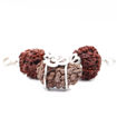 Picture of ARKAM Swasthya Vardhak Kavacha (1 Mukhi, 2 Mukhi, 8 Mukhi Rudraksha) Brings mental agility, physical fitness and general well being with Silver Capping and detailed Puja and wearing instructions