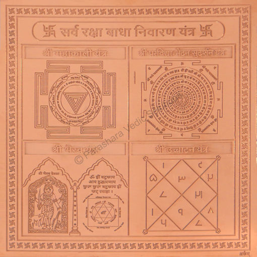 Picture of Arkam Sarva Raksha Badha Nivaran Yantra - Copper - (4 x 4 inches, Brown)