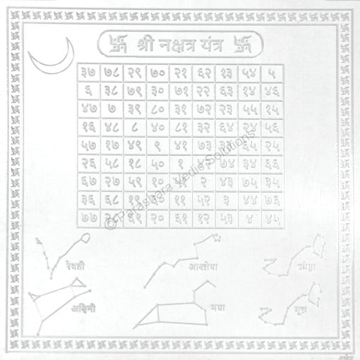 Picture of Arkam Nakshatra Yantra - Silver Plated Copper - (4 x 4 inches, Silver)