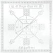 Picture of Arkam Trishul Beesa Yantra / Trishul Bisa Yantra - Silver Plated Copper - (4 x 4 inches, Silver)