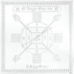 Picture of Arkam Trishul Beesa Yantra / Trishul Bisa Yantra - Silver Plated Copper - (6 x 6 inches, Silver)