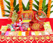 Picture of Arkam Karwa Chauth Puja Kit with Karwa Chauth Thali, Chalni and 16 Shringaar ka Samaan (40+ Items)