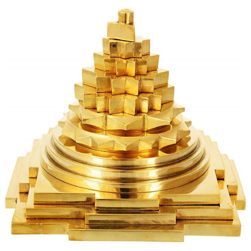 Picture of ARKAM Brass Meru Shri Yantra/Brass Meru Shree Yantra/Brass Meru Yantra - Solid/ 3D Meru Shri Yantra (6x6 inches)