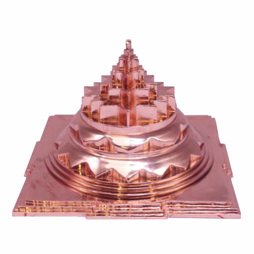 Picture of ARKAM Copper Meru Shri Yantra/Copper Meru Shree Yantra/Copper Meru Yantra - Hollow/ 3D Meru Shri Yantra (6x6 inches)