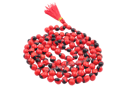 Picture of ARKAM Red Chirmi Mala/ Natural Lal Chirmi Mala/ Red Gunja Mala/ Lal Gunja Mala Original 108 (Length: 24 inches, Beads: 108+1)