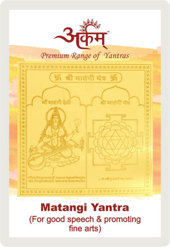 Picture of Arkam Matangi Yantra - Gold Plated Copper - (2 x 2 inches, Golden)
