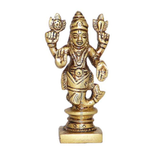 Picture of Arkam Brass Matsya Murti / Matasya Idol / Pital Vishnu Matsya Avatar Statue - Antique Brass For Home / Temple / Office (Height: 7.4 cm, Weight: 120 gms)