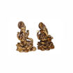 Picture of Arkam Brass Lakshmi Ganesh Murti / Laxmi Ganesh Idol / Pital Lakshmi Ganpati Statue (Set of 2) - Antique Brass For Home / Temple / Office (Height: 2.9 cm, Weight: 28 gms)