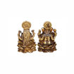 Picture of Arkam Brass Lakshmi Ganesh Murti / Laxmi Ganesh Idol / Pital Lakshmi Ganpati Statue (Set of 2) - Antique Brass For Home / Temple / Office (Height: 2.9 cm, Weight: 28 gms)