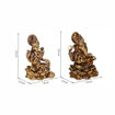Picture of Arkam Brass Lakshmi Ganesh Murti / Laxmi Ganesh Idol / Pital Lakshmi Ganpati Statue (Set of 2) - Antique Brass For Home / Temple / Office (Height: 2.9 cm, Weight: 28 gms)